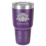 Namaste Yoga Lotus 30oz Tumbler Polar Camel 30oz Ringneck Tumbler Laser Etched No Colored Art Purple PrintTech
