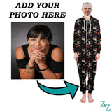 Custom Adult Onesie Pajamas | Personalized Face On I Love My Girlfriend, Wife, Husband, Boyfriend, Dog Jumpsuit Pajamas