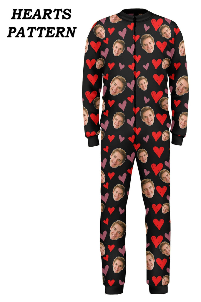 Custom Adult Onesie Pajamas  Personalized Special Love Hearts / Lips