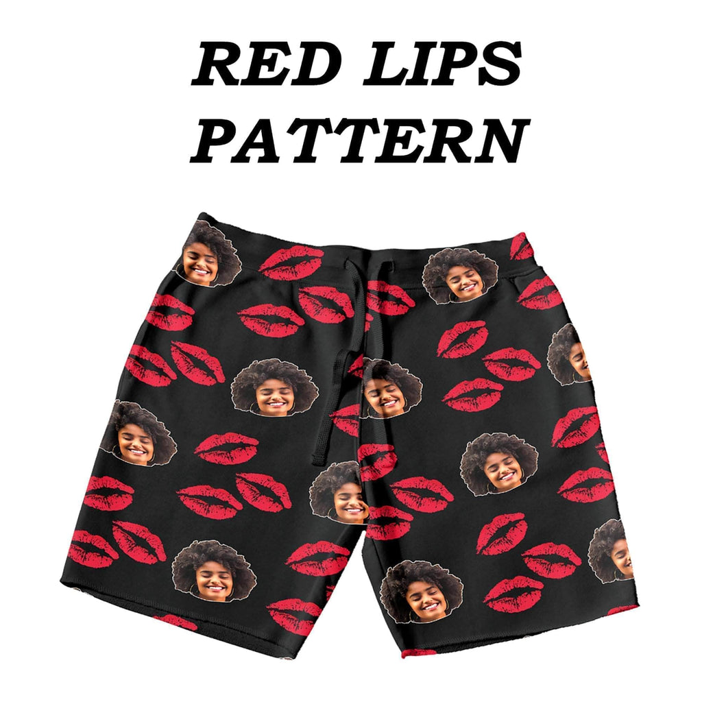 Custom Pajama Shorts  Personalized Special Love Hearts / Lips Lounge