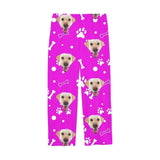 Custom Photo Pajama Pants | Personalized Dog Paw & Bones Print Pants Pajama Pants Zen and Zestful