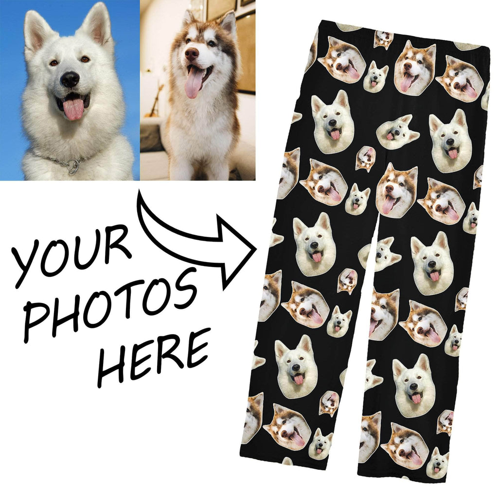 Custom Pajama Pants with Pet Face Pattern for Dog Dads - Crown and