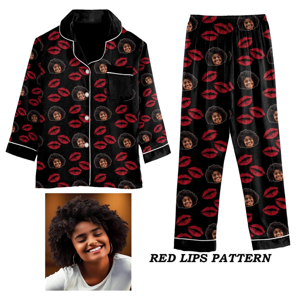 Custom Photo Pajamas  Personalized Special Love Hearts / Lips Pajama