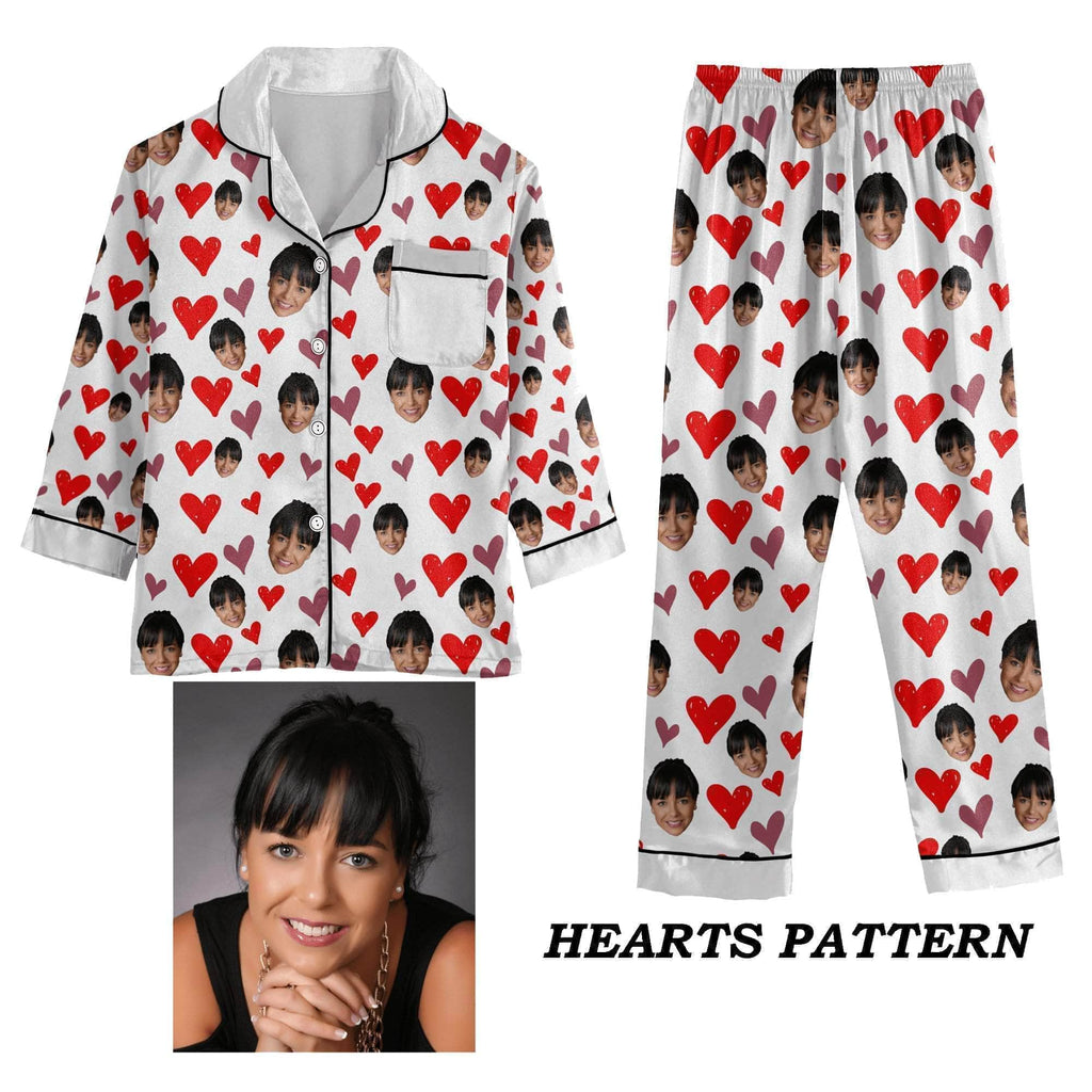 Custom Photo Pajamas | Personalized Special Love Hearts / Lips Pajama Set pajama-sets Zen and Zestful