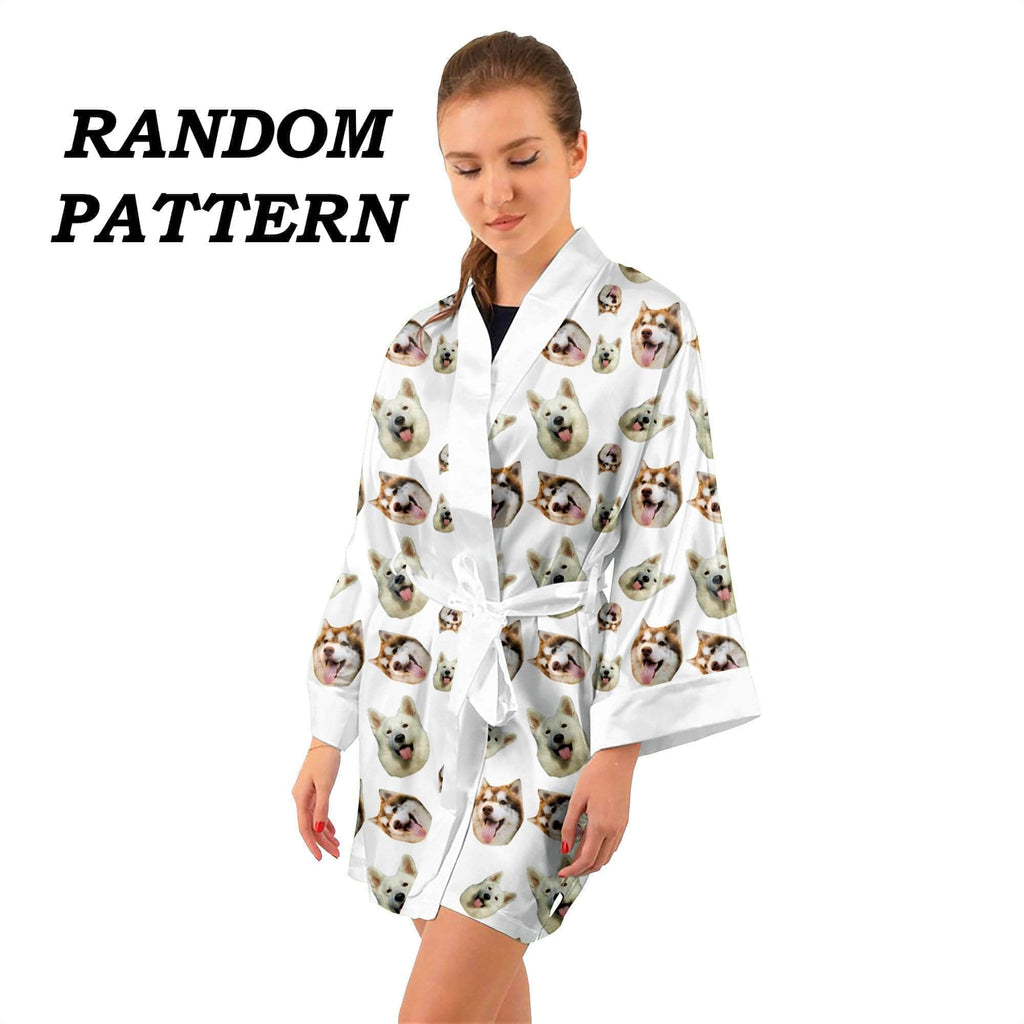 Custom Photo Robe Kimono | Personalized Face On Satin Robe Robe Kimono Zen and Zestful