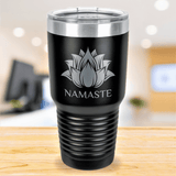 Namaste Yoga Lotus 30oz Tumbler Polar Camel 30oz Ringneck Tumbler Laser Etched No Colored Art Black PrintTech