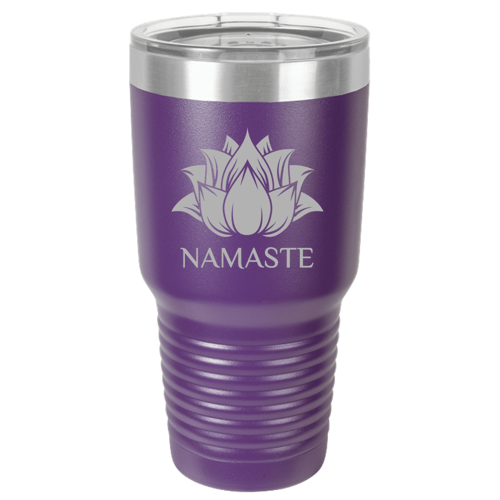 Namaste Yoga Lotus 30oz Tumbler Polar Camel 30oz Ringneck Tumbler Laser Etched No Colored Art Purple PrintTech