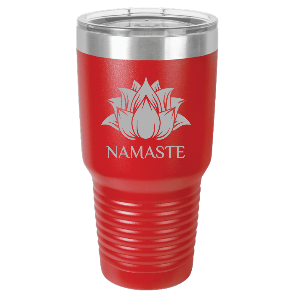 Namaste Yoga Lotus 30oz Tumbler Polar Camel 30oz Ringneck Tumbler Laser Etched No Colored Art Red PrintTech