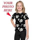 Personalized Dog Paw & Bones Kids T-Shirt With Custom Photo Upload Kids Shirt 2T Zen and Zestful